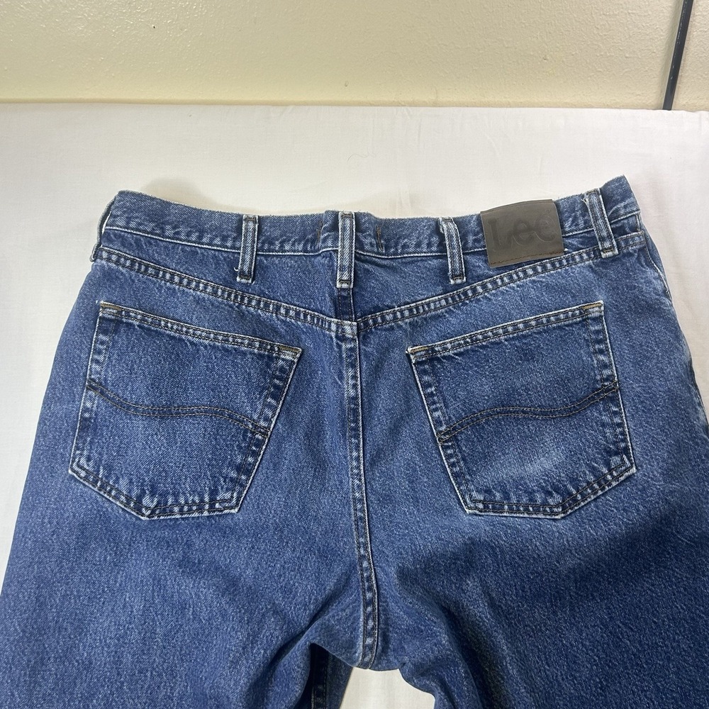 Lee Regular Fit Jeans Mens 40x30 Blue Denim Straight Leg Blue Jeans - Picture 5 of 8